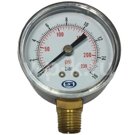R 4141301600 Манометр D.50 мм, 1/4", 16 Bar (аналог 7110020000) для 500v90T